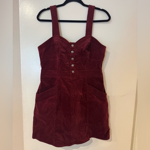Express Dresses & Skirts - Corduroy Mini Dress Burgundy 98% Cotton